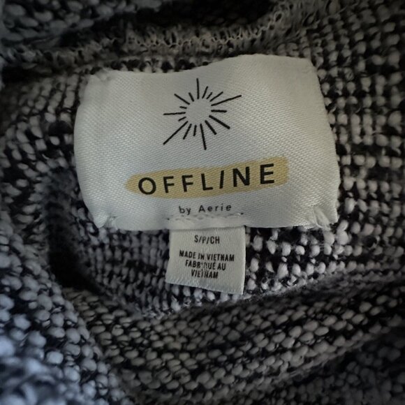 OFFLINE by Aerie Women's S / P Black & White Drawstring Turtleneck Sweater XS - Picture 6 of 6